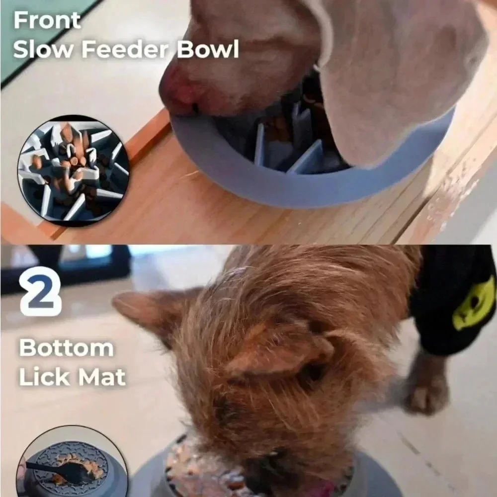 Reversible Dog Slow Feeder Bowl Lick Mat, NWT